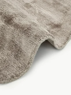 Rond viscose vloerkleed Jane, handgeweven