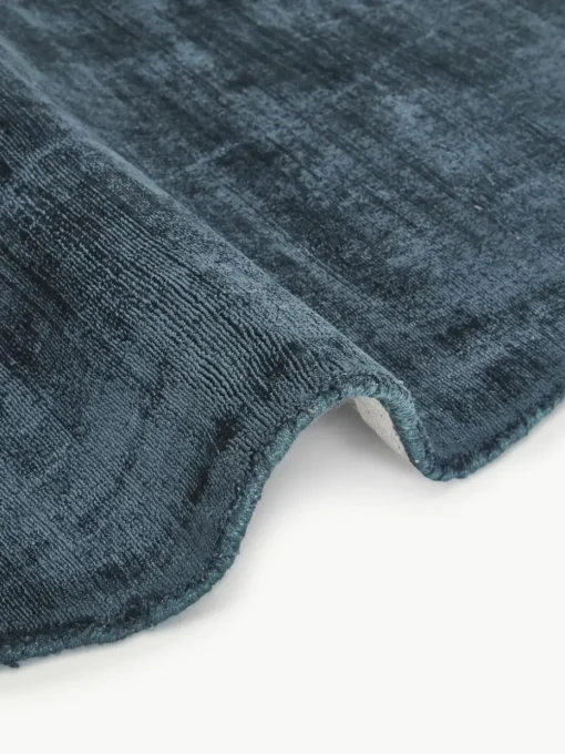 Rond viscose vloerkleed Jane, handgeweven