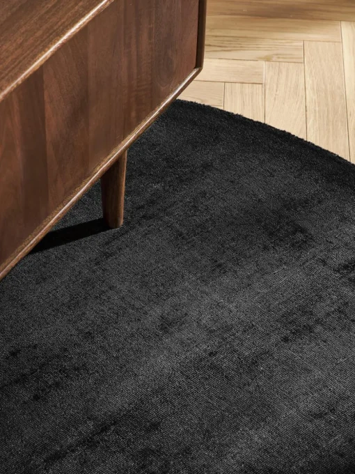 Rond viscose vloerkleed Jane, handgeweven