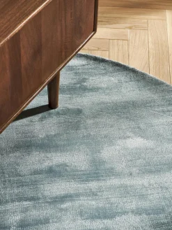 Rond viscose vloerkleed Jane, handgeweven