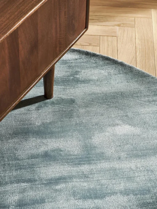 Rond viscose vloerkleed Jane, handgeweven