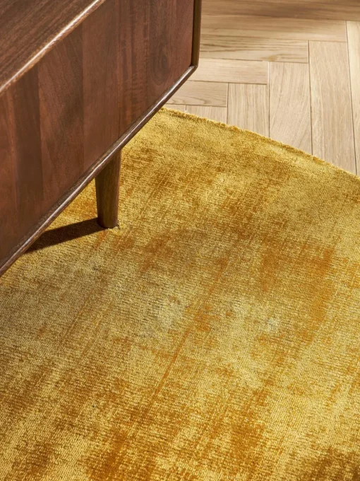 Rond viscose vloerkleed Jane, handgeweven