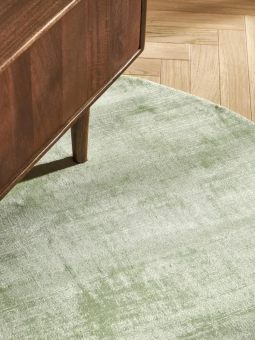 Rond viscose vloerkleed Jane, handgeweven