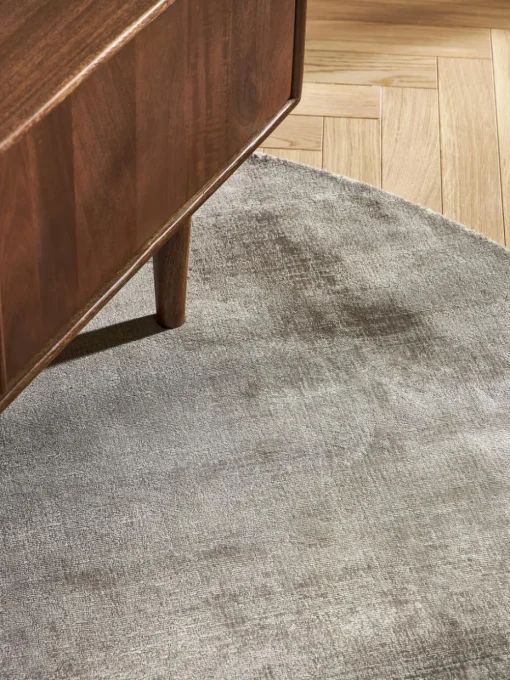 Rond viscose vloerkleed Jane, handgeweven