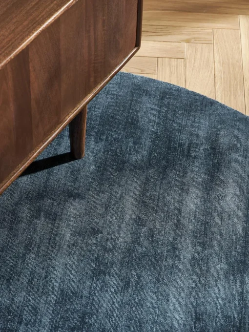Rond viscose vloerkleed Jane, handgeweven