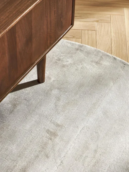 Rond viscose vloerkleed Jane, handgeweven