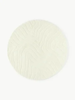 Rond wollen vloerkleed Aaron, handgetuft