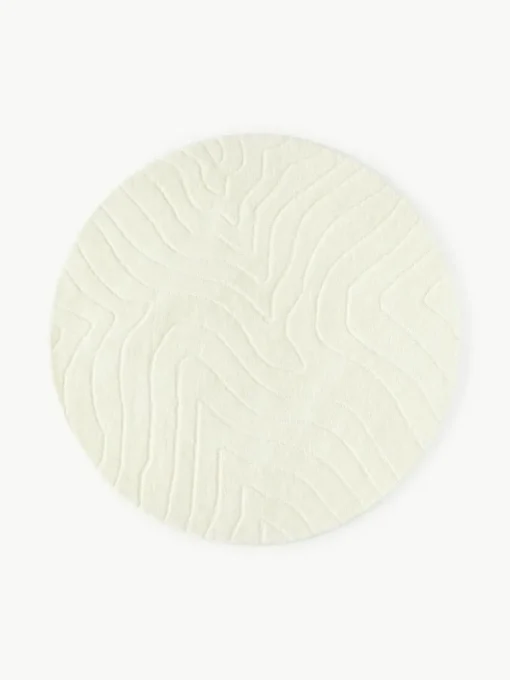 Rond wollen vloerkleed Aaron, handgetuft
