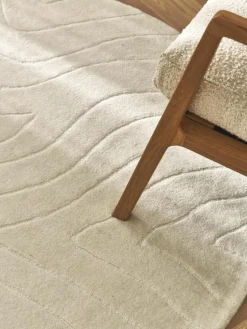 Rond wollen vloerkleed Aaron, handgetuft