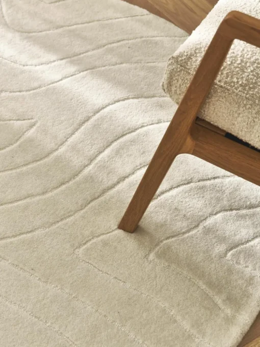 Rond wollen vloerkleed Aaron, handgetuft