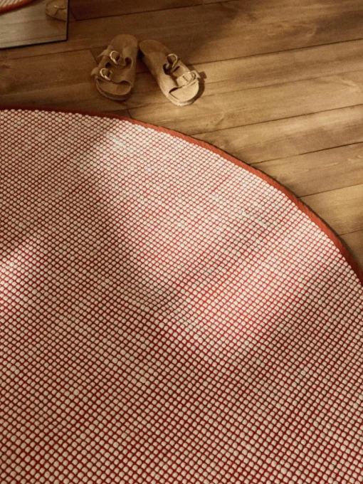 Rond wollen vloerkleed Amaro, handgeweven