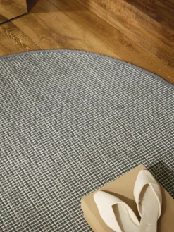 Rond wollen vloerkleed Amaro, handgeweven