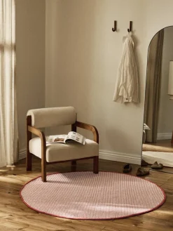 Rond wollen vloerkleed Amaro, handgeweven