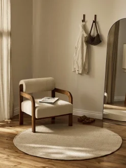 Rond wollen vloerkleed Amaro, handgeweven