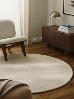 Rond wollen vloerkleed Eleni, handgetuft
