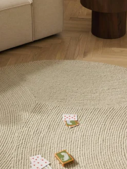 Rond wollen vloerkleed Eleni, handgetuft