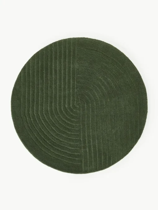 Rond wollen vloerkleed Mason, handgetuft