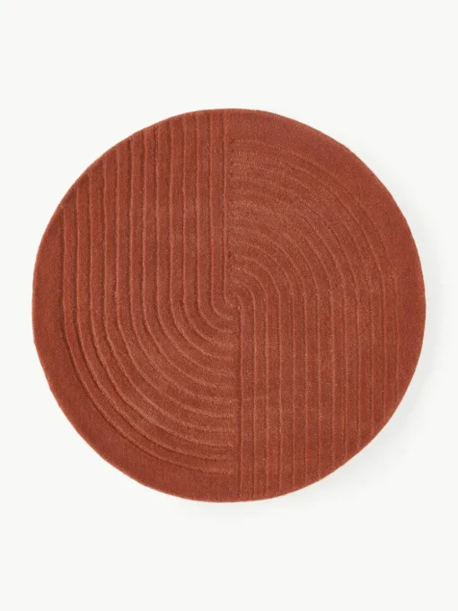Rond wollen vloerkleed Mason, handgetuft