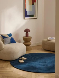 Rond wollen vloerkleed Mason, handgetuft