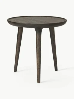 Ronde bijzettafel Accent van eikenhout, handgemaakt