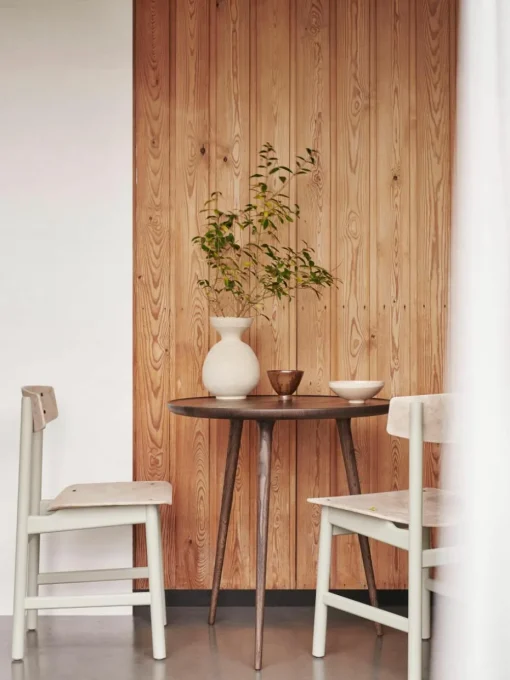 Ronde bijzettafel Accent van eikenhout, handgemaakt