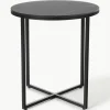 Ronde bijzettafel Antigua met glazen tafelblad in marmerlook