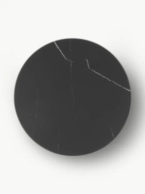 Ronde bijzettafel Antigua met glazen tafelblad in marmerlook