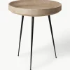 Ronde bijzettafel Bowl van eikenhout, handgemaakt