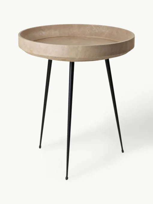 Ronde bijzettafel Bowl van eikenhout, handgemaakt