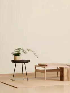 Ronde bijzettafel Bowl van eikenhout, handgemaakt