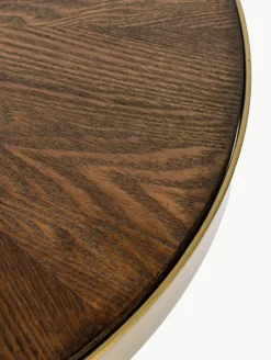 Ronde bijzettafel Denise met houten plaat
