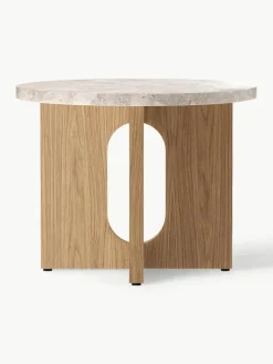 Ronde bijzettafel Ibiza met zandstenen tafelblad