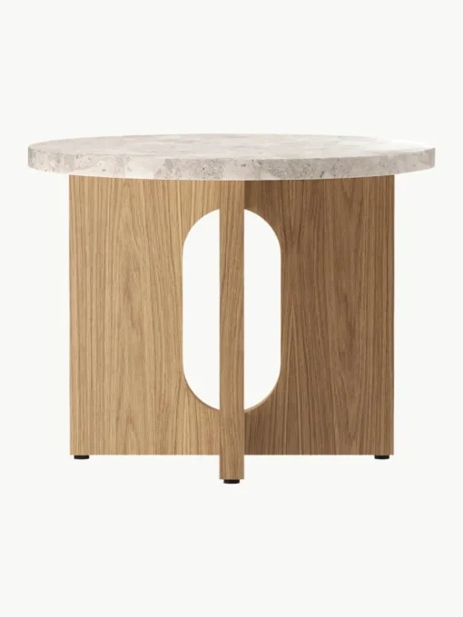 Ronde bijzettafel Ibiza met zandstenen tafelblad