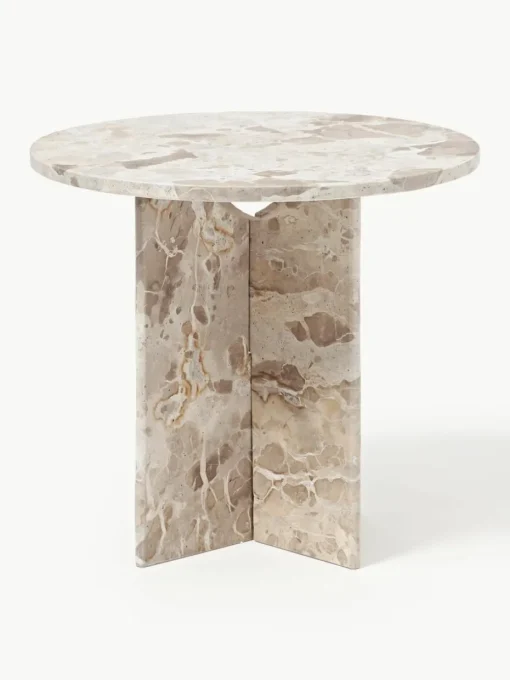 Ronde bijzettafel Jasmia van marmer