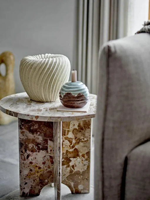 Ronde bijzettafel Jasmia van marmer