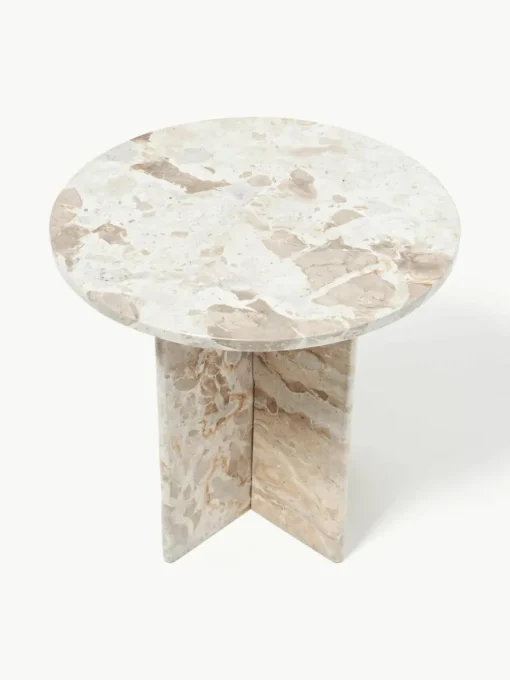 Ronde bijzettafel Jasmia van marmer