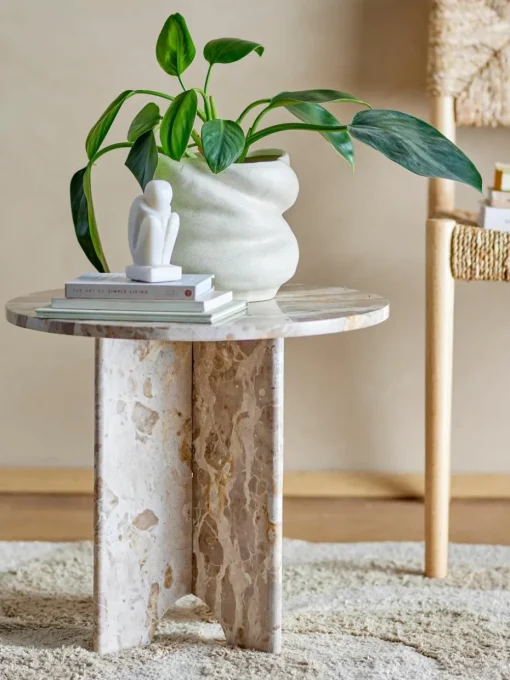 Ronde bijzettafel Jasmia van marmer