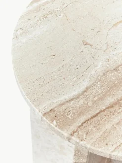 Ronde bijzettafel Marisa uit travertijn