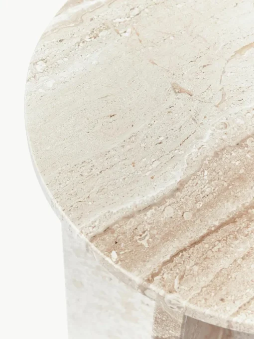 Ronde bijzettafel Marisa uit travertijn