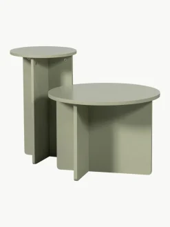 Ronde bijzettafel Ronny van grenenhout, 2-delig