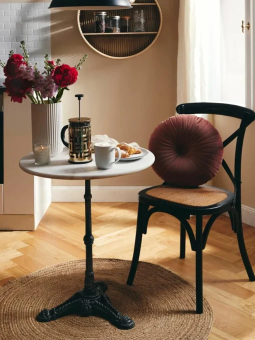 Ronde bistrotafel Loire met marmeren blad, Ø 60 cm