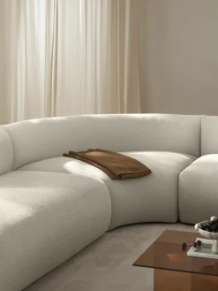 Ronde bouclé hoekmodule Sofia