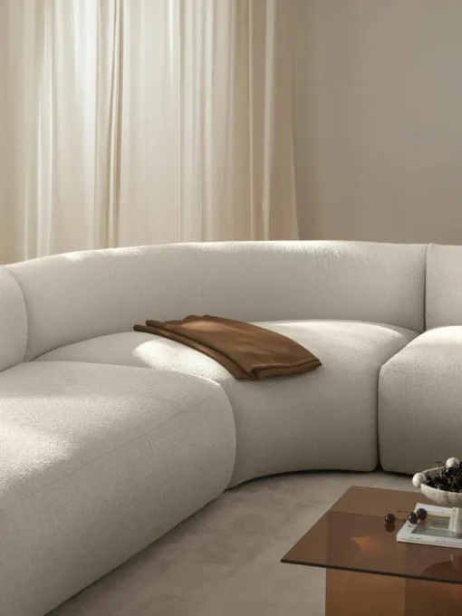 Ronde bouclé hoekmodule Sofia