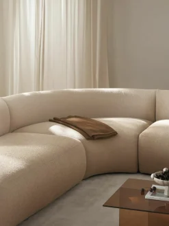 Ronde bouclé hoekmodule Sofia