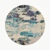 Ronde design laagpolig vloerkleed Celestial