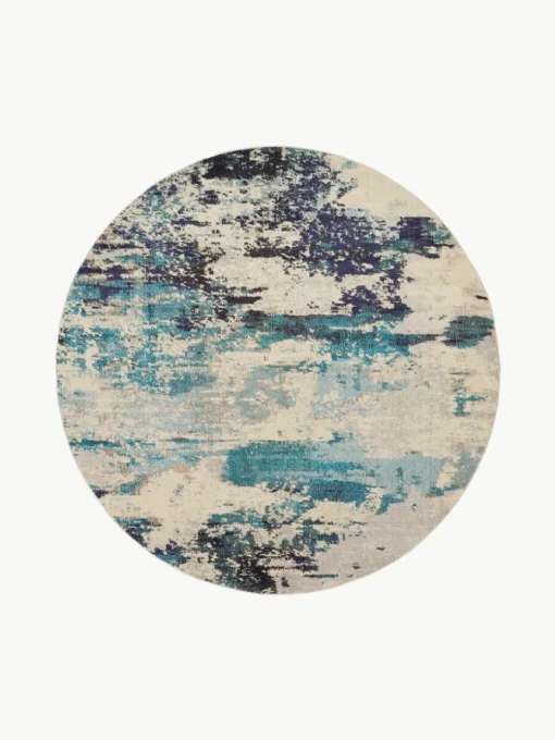 Ronde design laagpolig vloerkleed Celestial