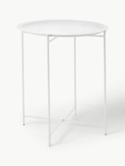Ronde dienbladtafel Sangro in wit van metaal
