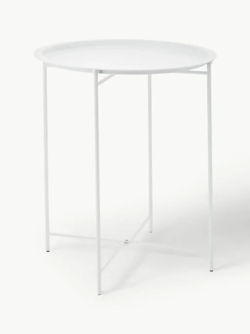 Ronde dienbladtafel Sangro in wit van metaal