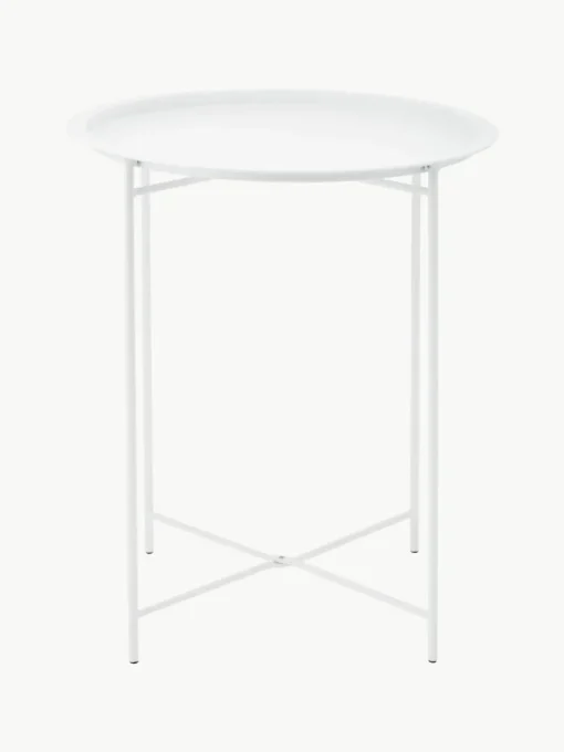 Ronde dienbladtafel Sangro in wit van metaal