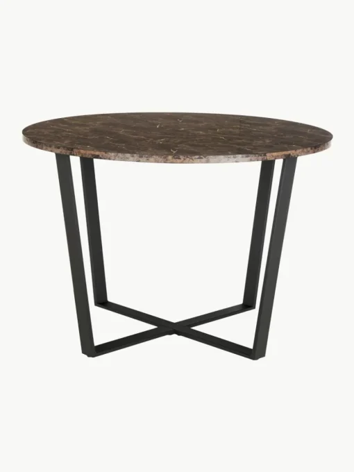 Ronde eettafel Amble met tafelblad in marmerlook, Ø 110 cm